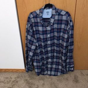 Mens plus size button up long sleeve shirt